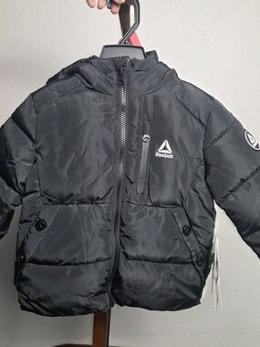 Reebok Kids Black Puffer Jacket with Hood